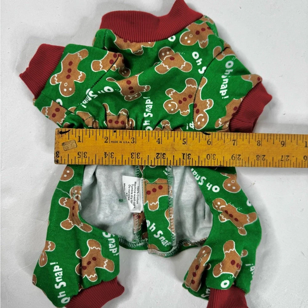 Oh Snap! Green Gingerbread Dog Christmas Outfit